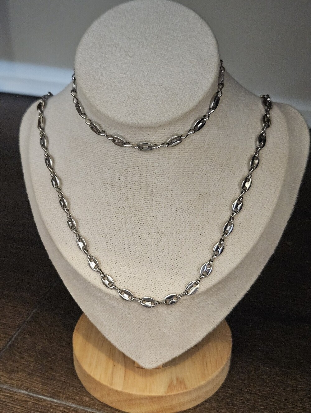 New Gold Or Silver 18KGP 2-Piece Set Marinier Style Necklace & Bracelet
